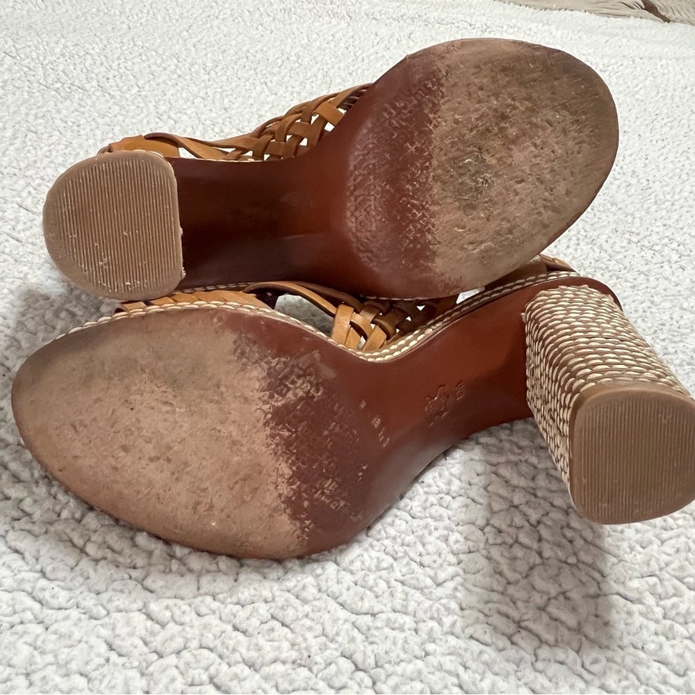 Tory Burch Pecha Woven Block Heel Sandals - Picture 11 of 13